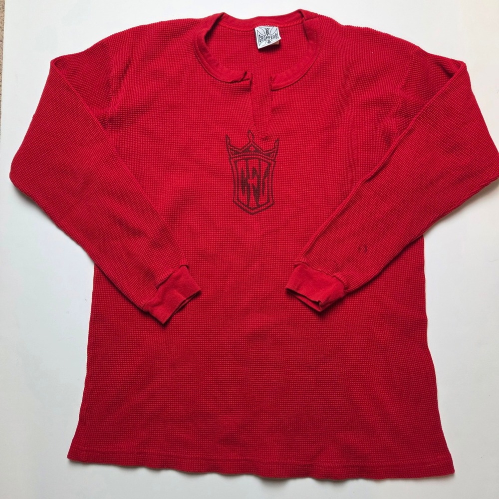 Vintage West Coast Choppers Men's Red Waffle Long Sle… - Gem